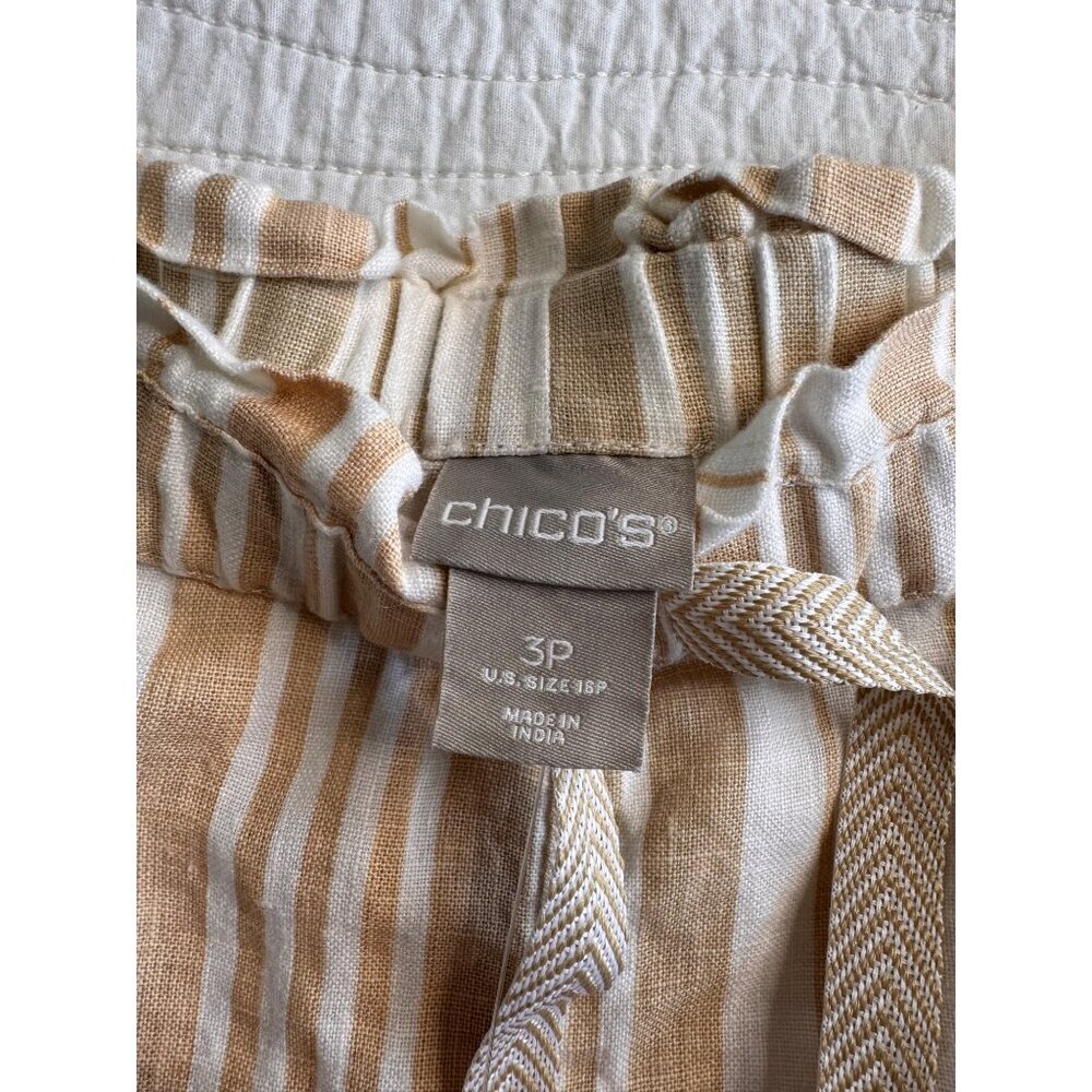 NWOT Chicos Set Pullover Stretchy Top & Cropped Linen Bottom SZ 3P/XL - Picture 10 of 13